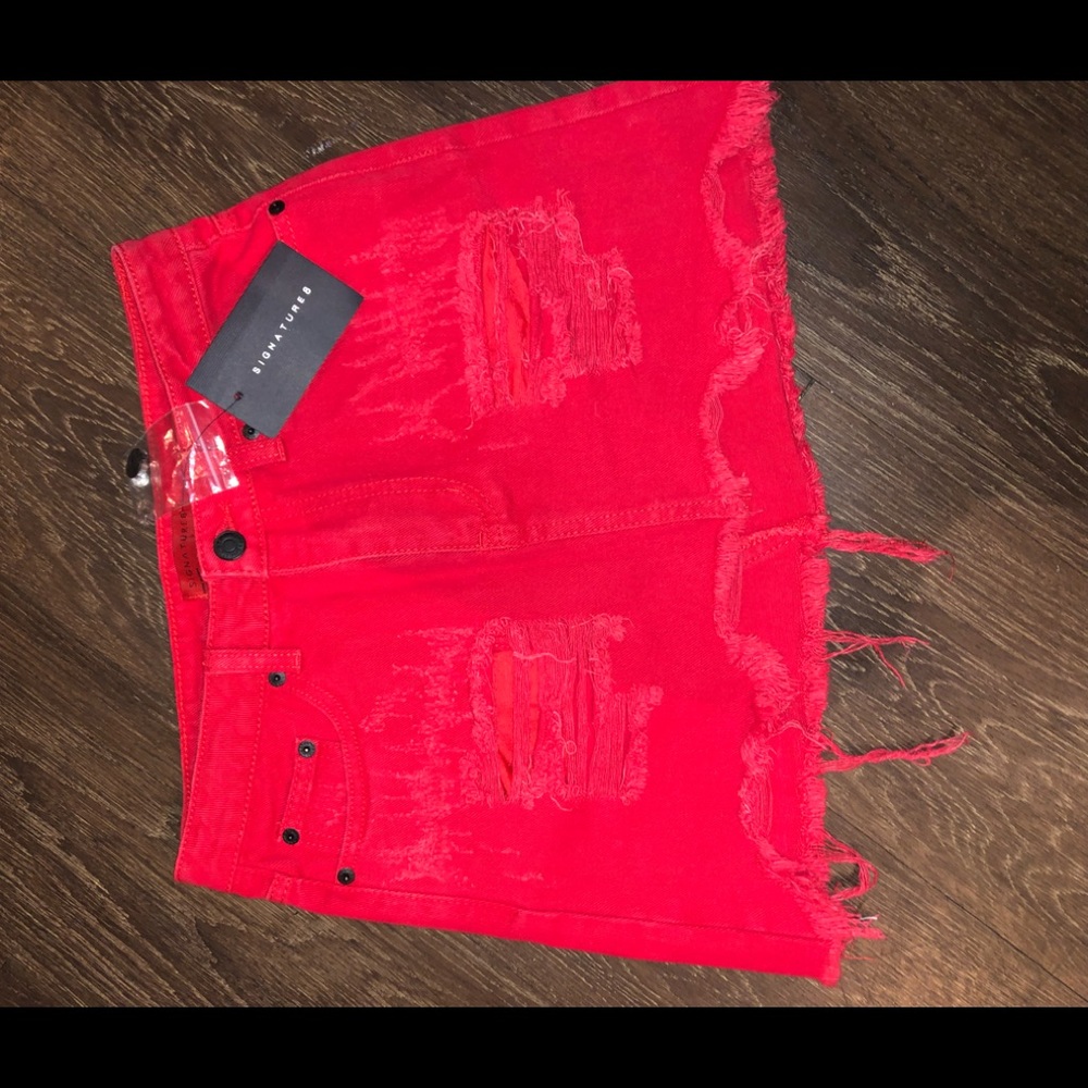 Red Denim Skirt